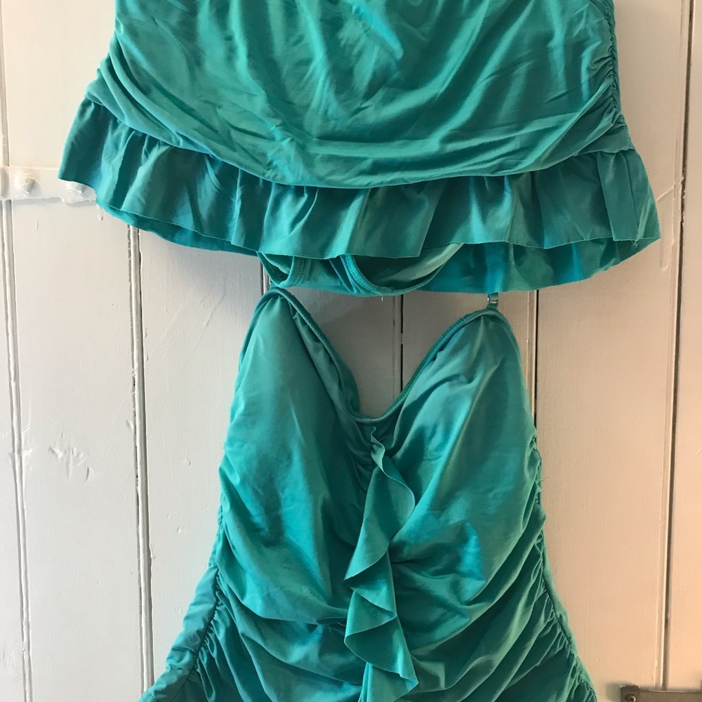 Apt. 9 Teal Ruffled Two-Piece Swim Set